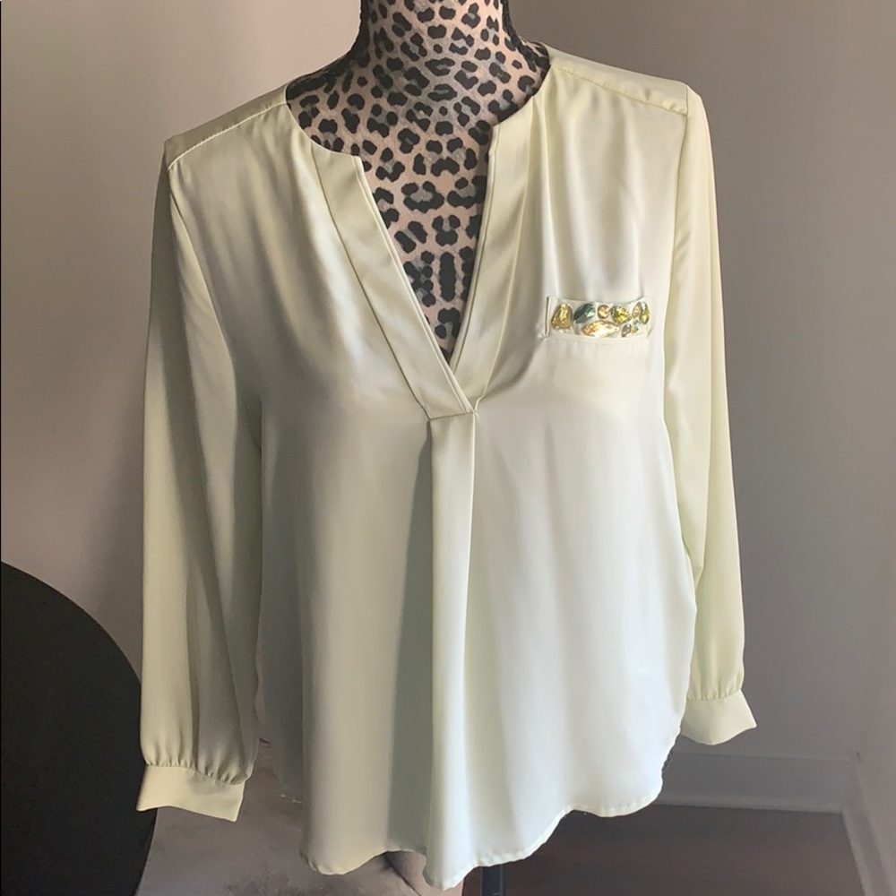 H&M Light green blouse work‎ top